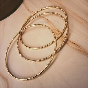 💥 18K Gold Plated Bamboo Bangle Set - Waterproof & Tarnish-Free